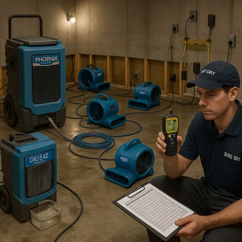 Structural Drying and Dehumidification process in Rockford, MI